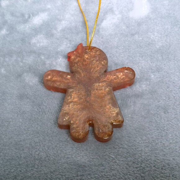 Handmade Resin Gingerbread Man & Woman Christmas Ornaments Set Of 4 Hand Painted - Picture 4 of 10